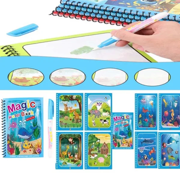 Montessori Toys: Reusable Magic Water Coloring Book for Kids - Image 2