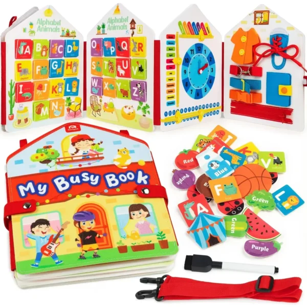Montessori Toys: Toddler Busy Board Dinosaur Dress-Up for Learning - Image 10