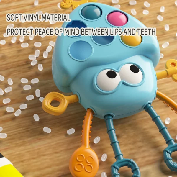 Montessori Toys: Baby Octopus Sensory Pull String Educational. - Image 4