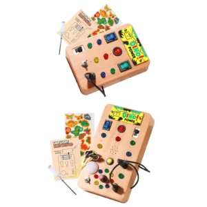Montessori Toys: LED Light Dinosaur Busy Board with Switch Button