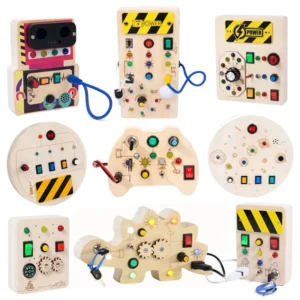 Montessori Toys Busy Board With LED Light Switch For Kids' Learning & Play