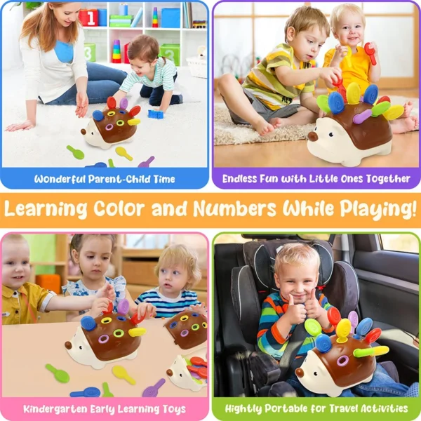 Montessori Toys Toddler Fine Motor Sensory Hedgehog Educational Travel - Image 6