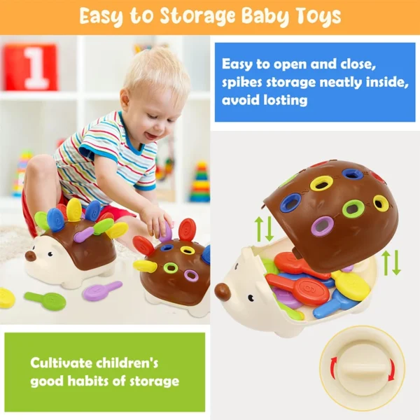 Montessori Toys Toddler Fine Motor Sensory Hedgehog Educational Travel - Image 4