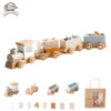 Montessori Toys: Wooden Train Trolley for Baby's Educational Learning