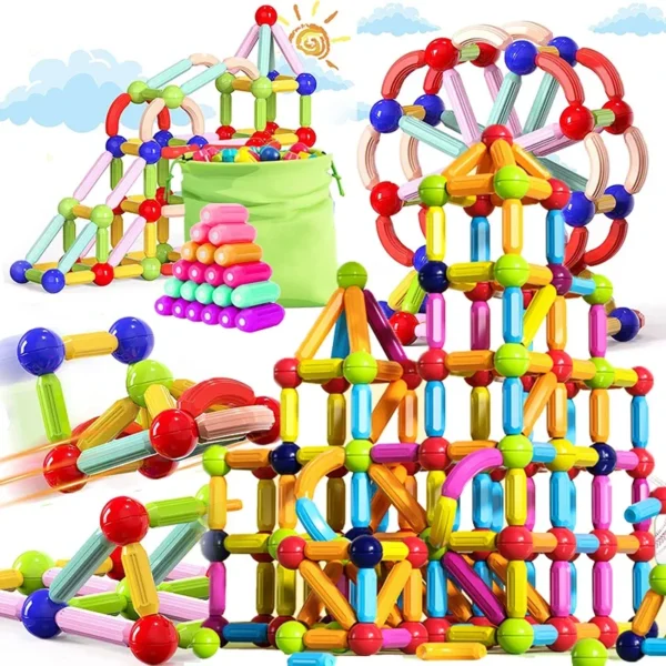 Magnetic Building Blocks Set: Montessori STEM Toys for Kids