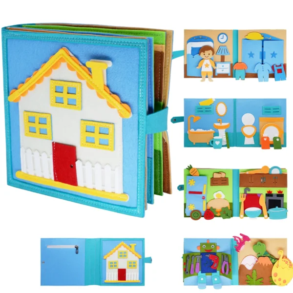 Montessori Toys: Toddler Busy Book for Early Educational Pretend Play