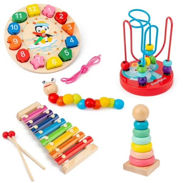 Montessori Toys: 3D Wooden Rainbow Blocks for Early Learning Fun - Image 2