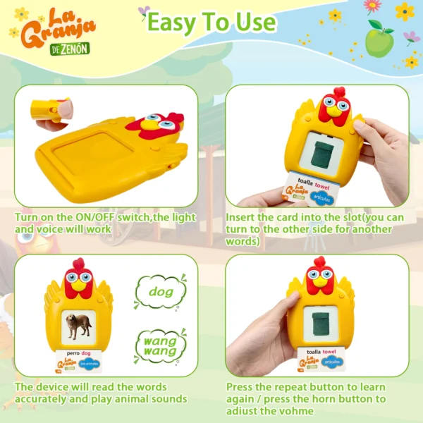 Montessori Toys: La Granja De Zenon Talking Flash Cards for Toddlers - Image 5